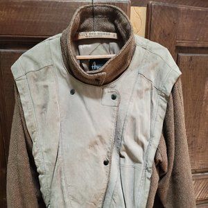Vintage 1990s Avanti Suede Leather & Tweed Jacket Women's 12